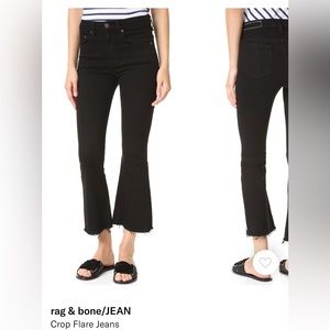 Rag and bone flare black cropped jeans